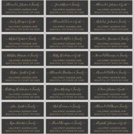 Adesivo Endereço de Convidado de Casamento Dourado Preto d