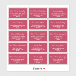 Adesivo Endereço de Convidado de Casamento Minimalista de 