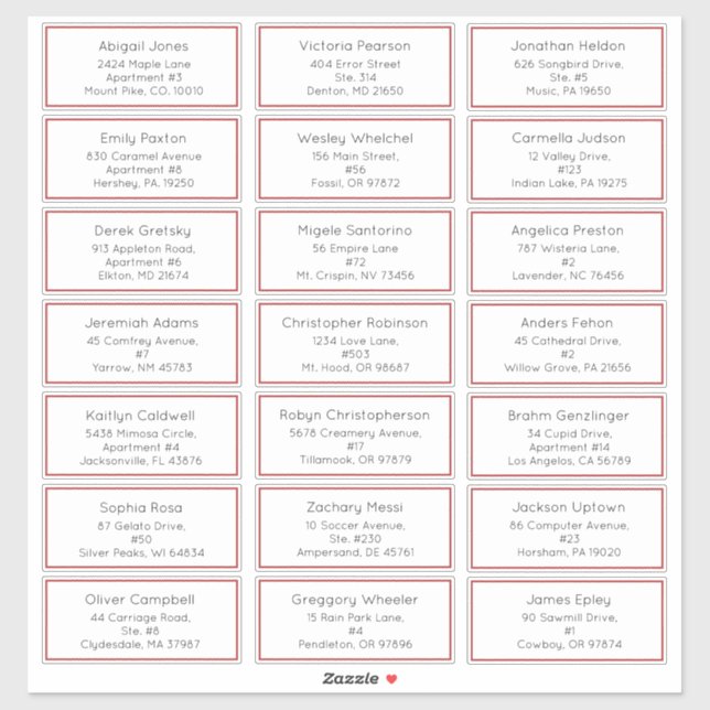 Adesivo Endereço de Convidado de Férias de Natal Simples (Folha)