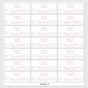 Adesivo Endereço de Convidado de Script Floral do Vintage