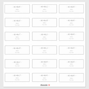 Adesivo Endereço de Convidado DIY da Caligrafia Transparen