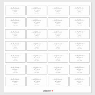 Adesivo Endereço de Convidado DIY da Caligrafia Transparen