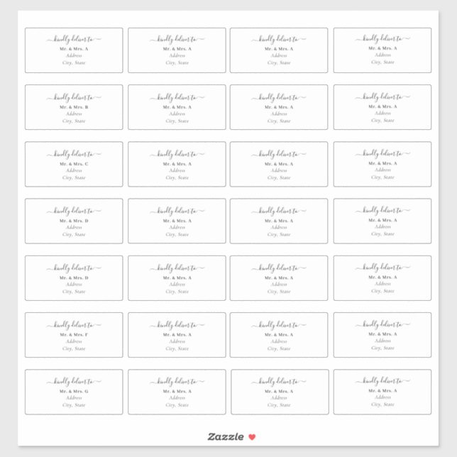 Adesivo Endereço de Convidado DIY da Caligrafia Transparen (Folha)