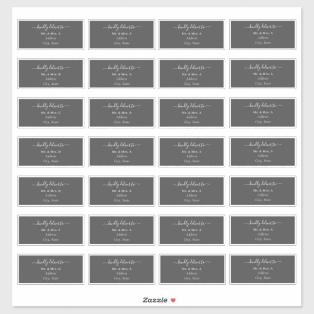 Adesivo Endereço de Convidado DIY da Caligrafia Transparen (Folha)