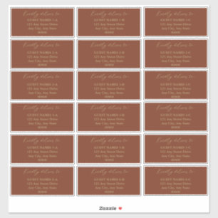 Adesivo Endereço de Convidado do Casamento Terracotta Min