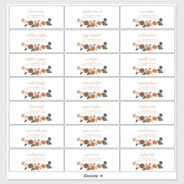 Adesivo Endereço de Convidado do Fleath Floral Laranja Que