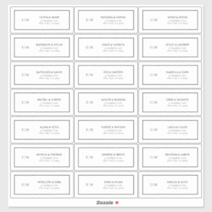 Adesivo Endereço de Convidado do Monograma Preto e Branco