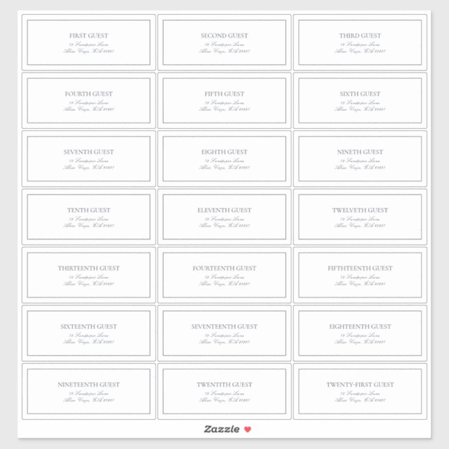 Adesivo Endereço de Convidado do Script Clássico Azul do E (Folha)