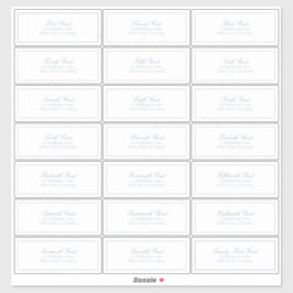 Adesivo Endereço de Convidado do Script Clássico Azul Eleg