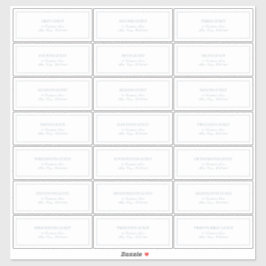 Adesivo Endereço de Convidado do Script Clássico Azul Eleg