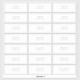 Adesivo Endereço de Convidado do Script Clássico de Lavand