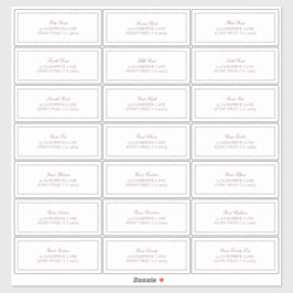 Adesivo Endereço de Convidado do Script Clássico Elegante