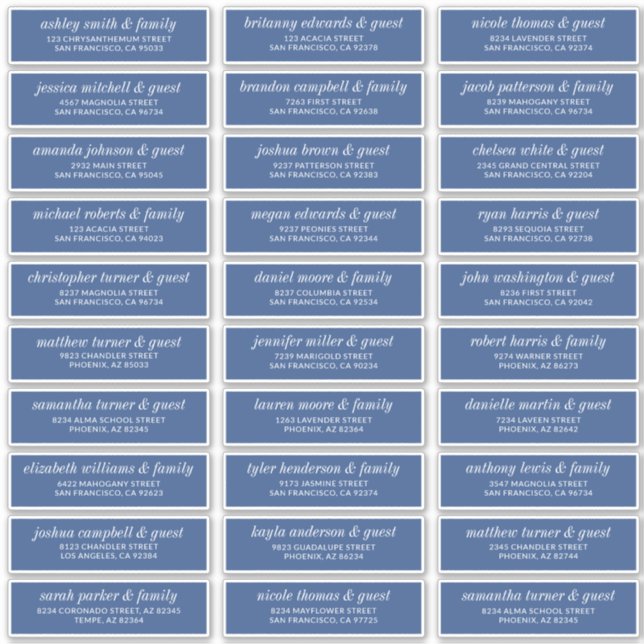Adesivo Endereço de Convidado para Casamento Chic Simples  (Frente)