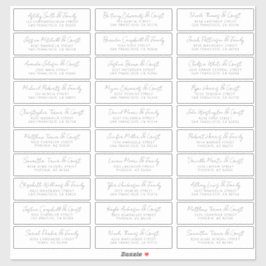 Adesivo Endereço de Convidado para Casamento Chic Simples 