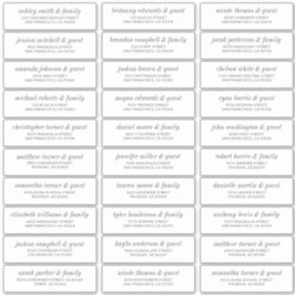 Adesivo Endereço de Convidado para Casamento Chic Simples 