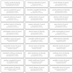 Adesivo Endereço de Convidado para Casamento Chic Simples