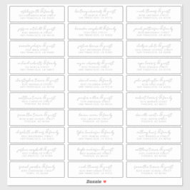 Adesivo Endereço de Convidado para Casamento Chic Simples 