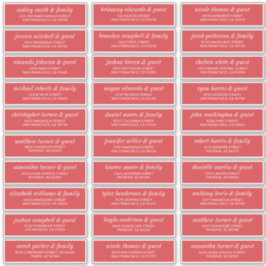 Adesivo Endereço de Convidado para Casamento Chic Simples 