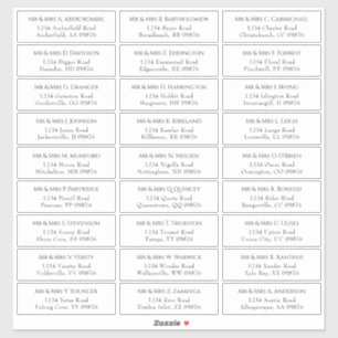 Adesivo Endereço de Convidado para Casamento Elegante