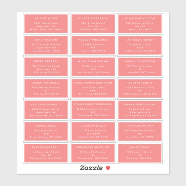 Adesivo Endereço de Convidado para Casamento Rosa Minimali (Folha)