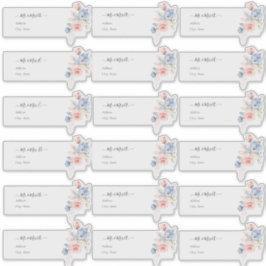 Adesivo Endereço de Convidado Transparente Esfregar Flores