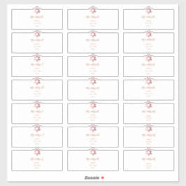 Adesivo Endereço de Convidado Transparente, Faux Rosa Dour