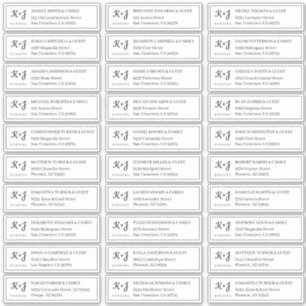 Adesivo Endereço de Convidados de Casamento Moderno + Mono