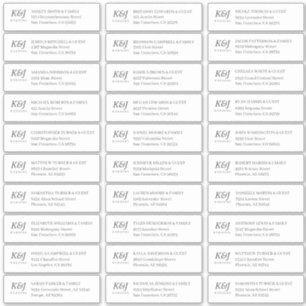 Adesivo Endereço de Convidados de Casamento Monograma Simp