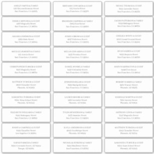 Adesivo Endereço de Convidados de Casamento Simples Modern