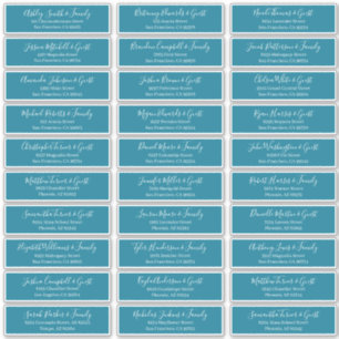 Adesivo Endereço de Convidados para Casamento de Script Ch