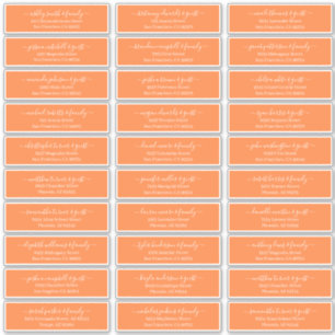 Adesivo Endereço de Convidados para Casamento de Script Ch