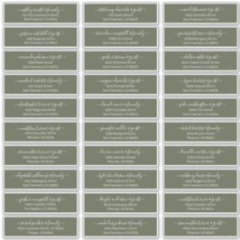 Adesivo Endereço de Convidados para Casamento de Script Ch