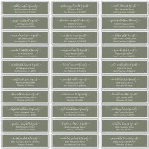 Adesivo Endereço de Convidados para Casamento de Script Ch