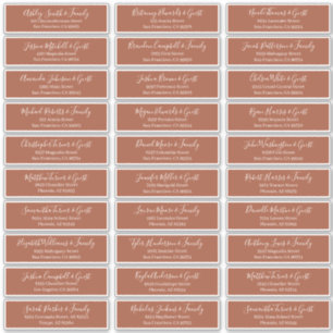 Adesivo Endereço de Convidados para Casamento de Script Ch