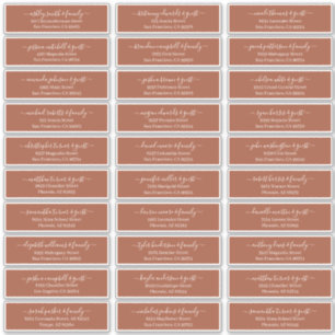 Adesivo Endereço de Convidados para Casamento de Script Ch