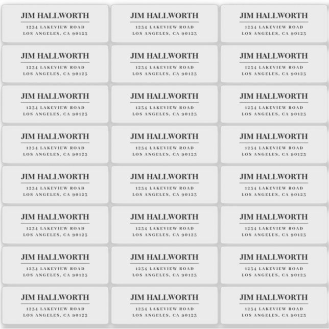 Adesivo Endereço de devolução de preto e branco retrormode (Frente)