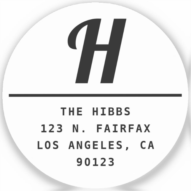 Adesivo Endereço de devolução preto e branco transparente (Frente)