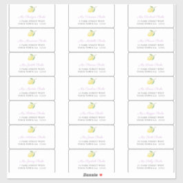 Adesivo Endereço de Envelope de Convidado de Carvão de Lim