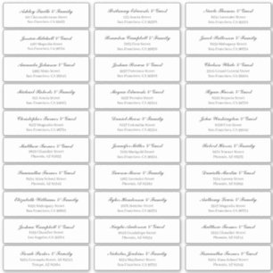 Adesivo Endereço de Nomes de Convidado de Casamento Cursiv