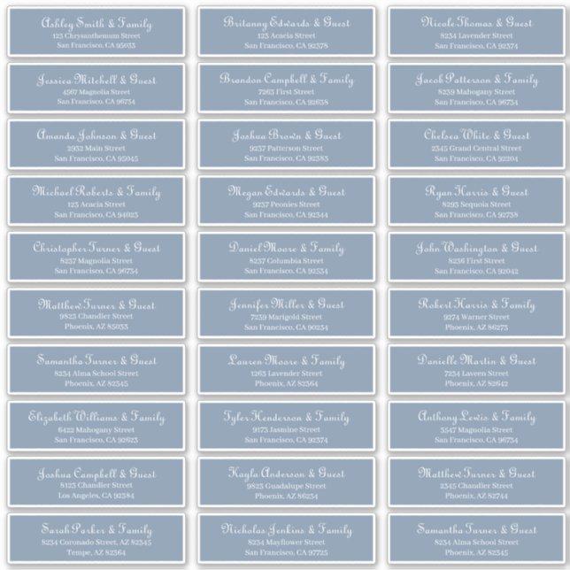 Adesivo Endereço de Nomes de Convidado de Casamento de Scr (Frente)