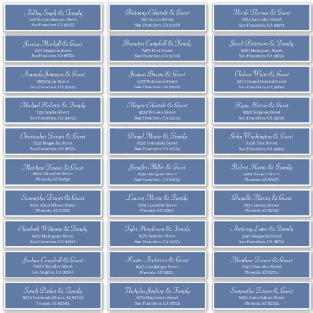 Adesivo Endereço de Nomes de Convidado de Casamento de Scr (Frente)