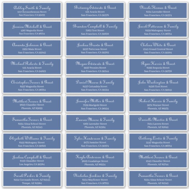 Adesivo Endereço de Nomes de Convidado de Casamento de Scr (Frente)