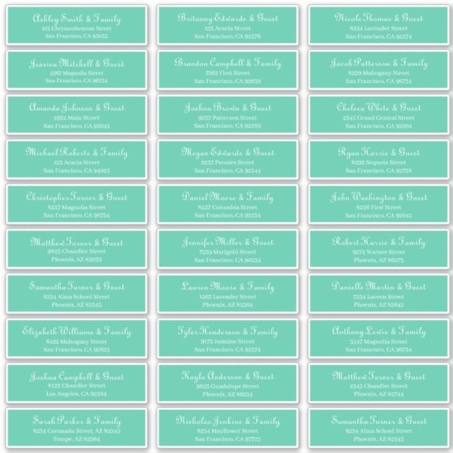 Adesivo Endereço de Nomes de Convidado de Casamento de Scr (Frente)