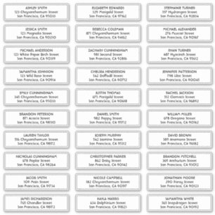 Adesivo Endereço de Nomes de Convidado de Casamento Simple