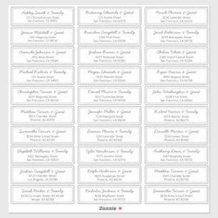 Adesivo Endereço de Nomes de Convidado para Casamento de S