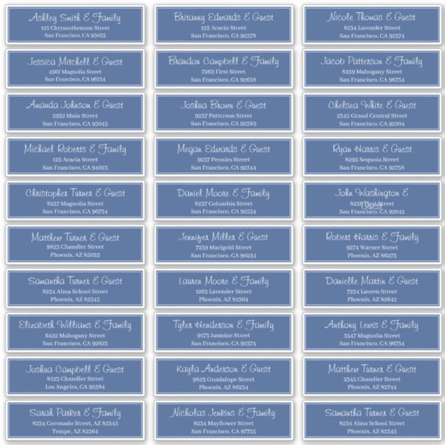 Adesivo Endereço de Nomes de Convidado para Casamento de S (Frente)