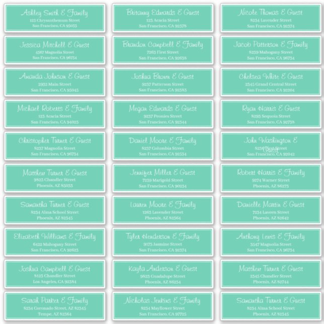Adesivo Endereço de Nomes de Convidado para Casamento de S (Frente)