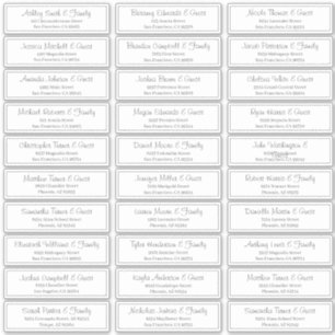 Adesivo Endereço de Nomes de Convidado para Casamento de S