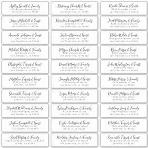 Adesivo Endereço de Nomes de Convidados de Casamento Simpl