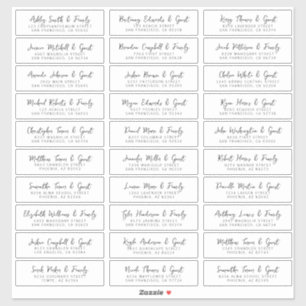 Adesivo Endereço de Nomes Simples de Convidado de Chic Mod